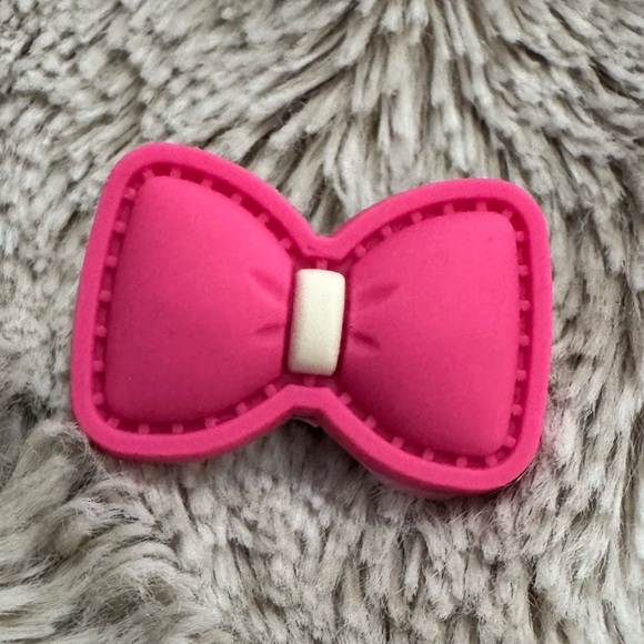 Pink Bow CROCS Jibbitz Shoe  Charm 5/$20 - Picture 1 of 1
